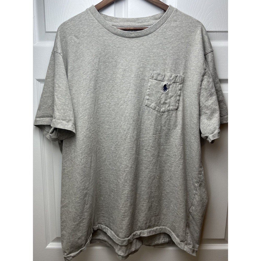 Polo Ralph Lauren Men's‎ 2XL Shirt Gray Pocket Tee Classic Casual
